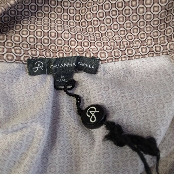 Adrianna Papell Tie Neck Geometric Printed Sleeveless Blouse Top Size M - Picture 9 of 11